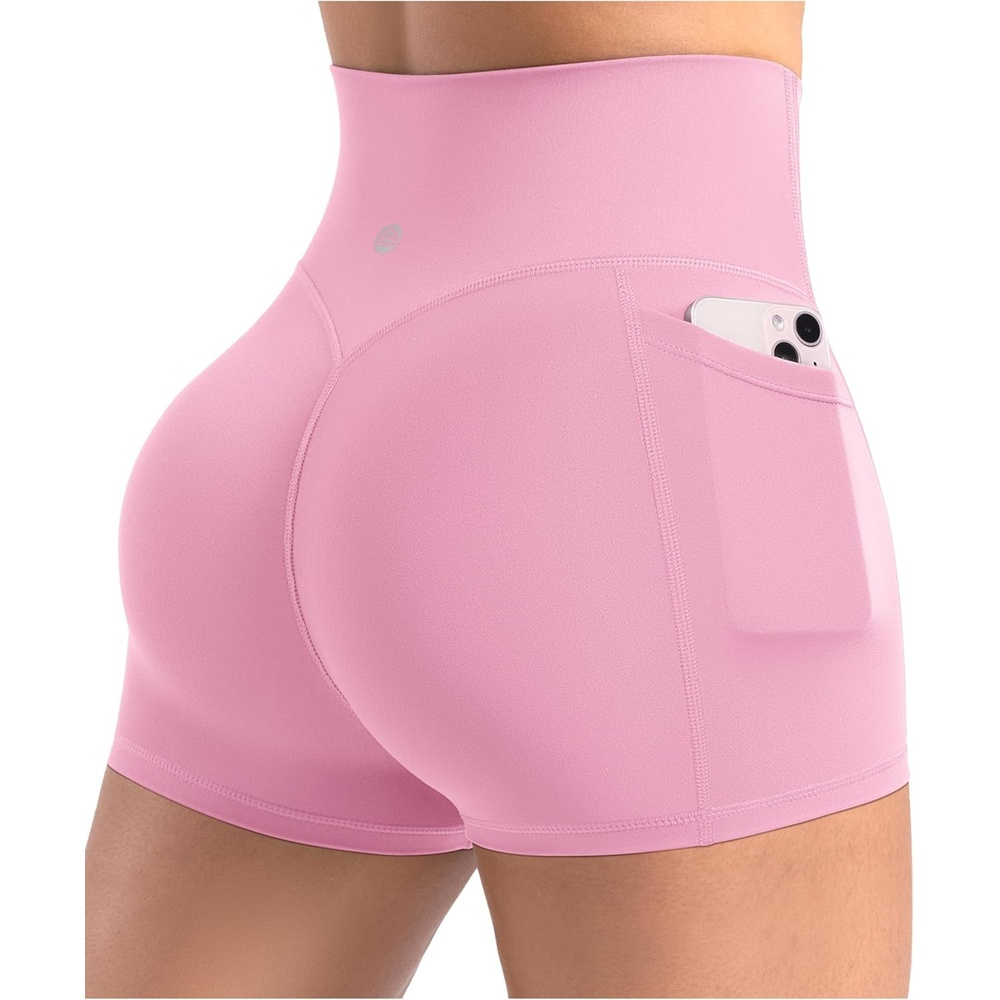 image:imageENERBLOOM Workout Biker Shorts Womens with Pockets High Waist Yoga 2546810 Gym Running Volleyball Athletic ShortsPastel Pink