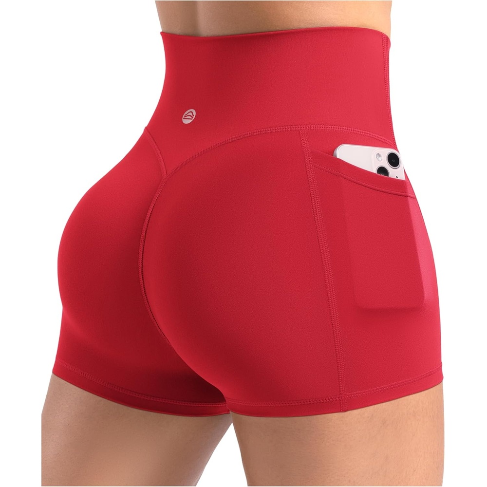 image:imageENERBLOOM Workout Biker Shorts Womens with Pockets High Waist Yoga 2546810 Gym Running Volleyball Athletic ShortsScarlet