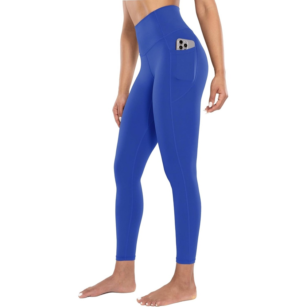 image:imageENERBLOOM Workout Leggings with Pockets for Women High Waist Yoga Pants 2528 Cream Soft Lightweight Athletic Gym TightsSparkling Blue