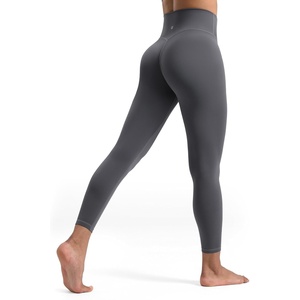 image:imageENERBLOOM Womens Workout Leggings Yoga Pants No Front Seam 2528 High Waisted Hidden Scrunch Butt Athletic Gym TightsGrey