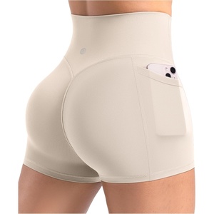 image:imageENERBLOOM Workout Biker Shorts Womens with Pockets High Waist Yoga 2546810 Gym Running Volleyball Athletic ShortsApricotkhaki