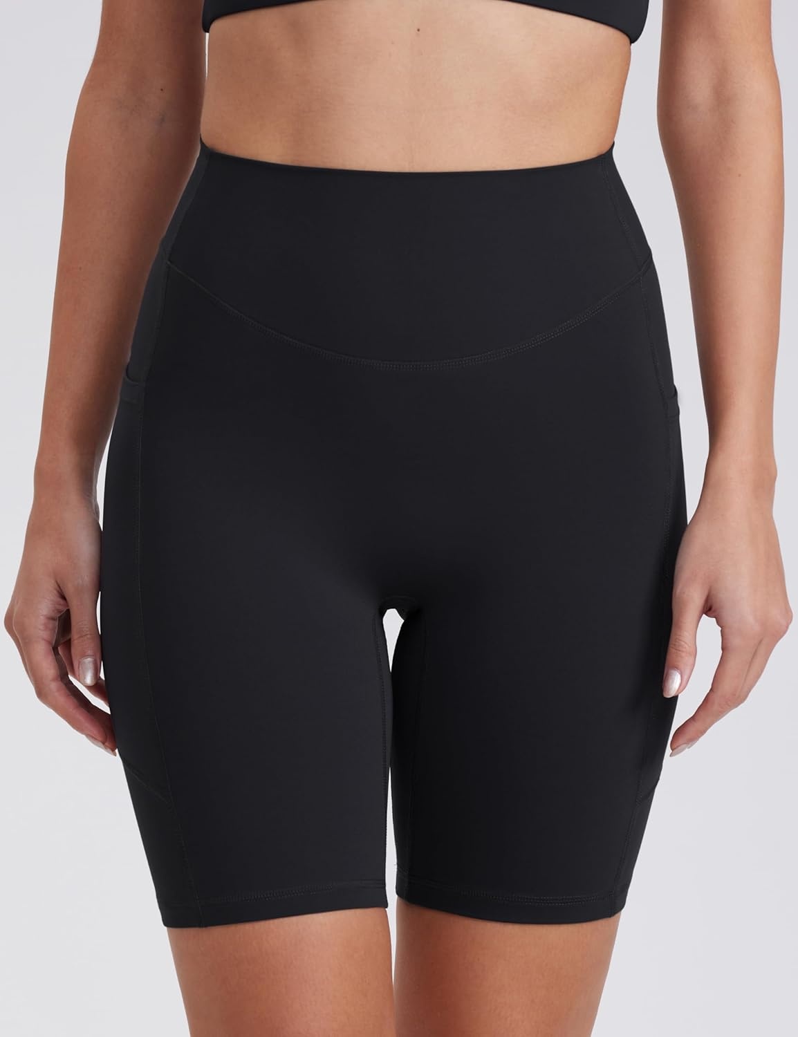 image:imageENERBLOOM Biker Shorts Women with Pockets 46810 Spandex Workout Shorts Lightweight for Summer Cycling Running Yoga GymBlackmustang