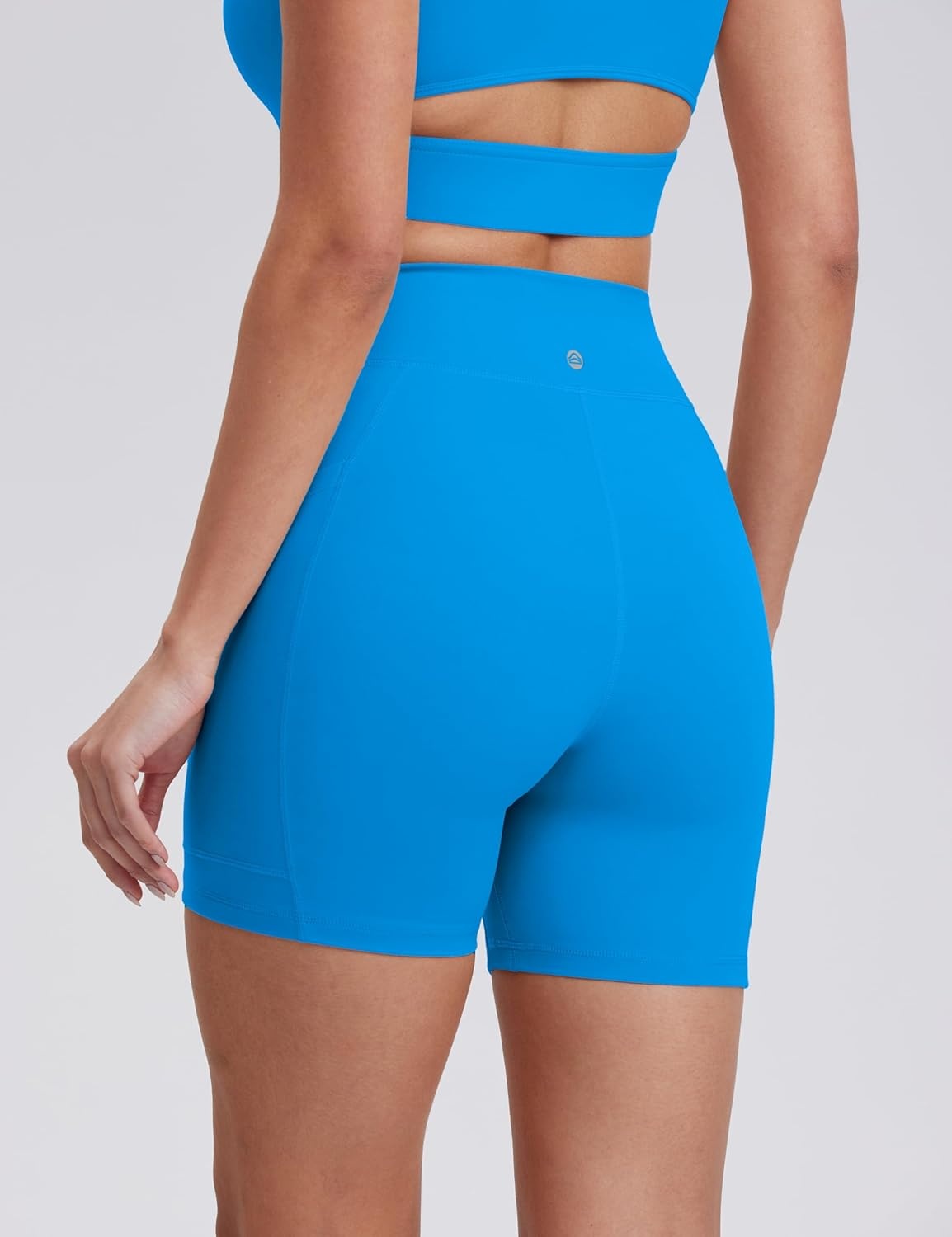 image:imageENERBLOOM Biker Shorts Women with Pockets 46810 Spandex Workout Shorts Lightweight for Summer Cycling Running Yoga GymClassic Blue