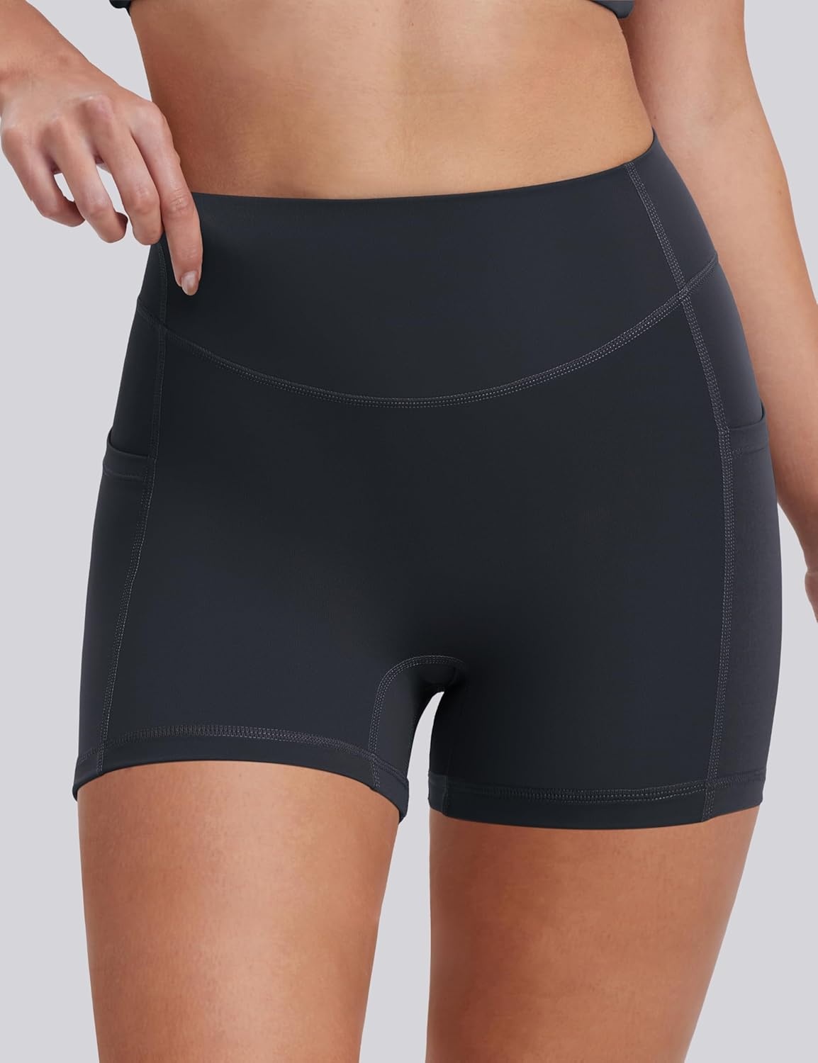 image:imageENERBLOOM Biker Shorts Women with Pockets 46810 Spandex Workout Shorts Lightweight for Summer Cycling Running Yoga GymDark Navy