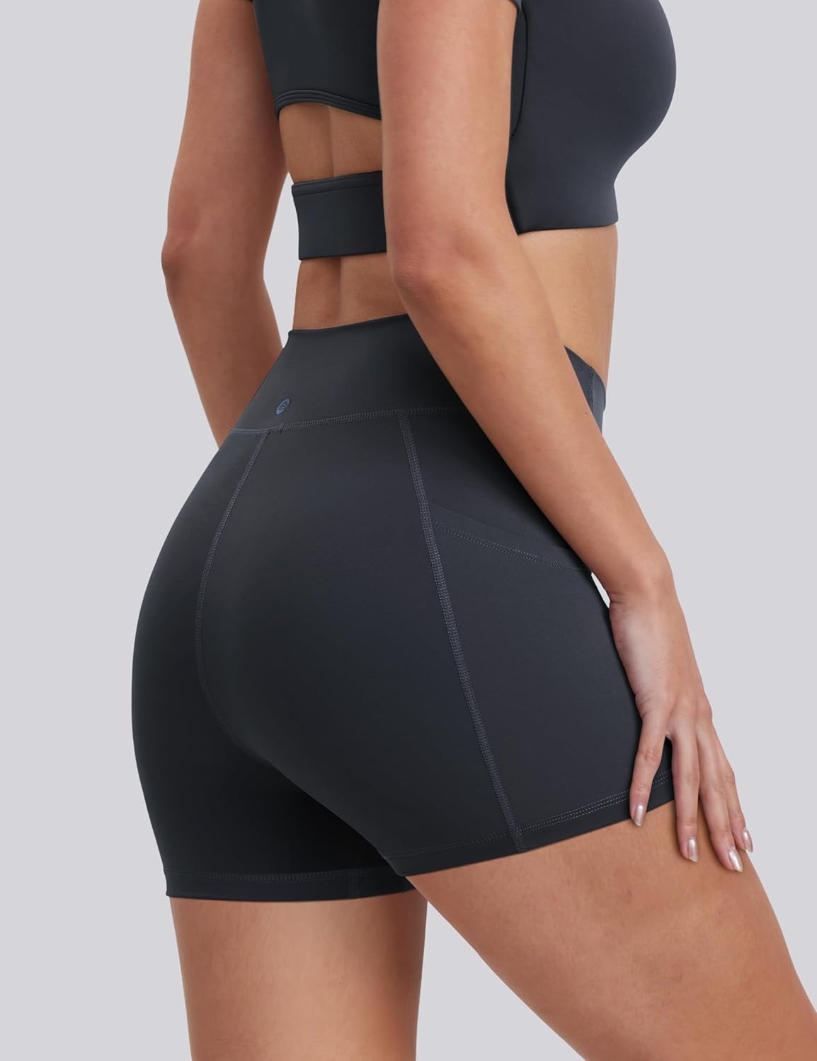 image:imageENERBLOOM Biker Shorts Women with Pockets 46810 Spandex Workout Shorts Lightweight for Summer Cycling Running Yoga GymDark Navy