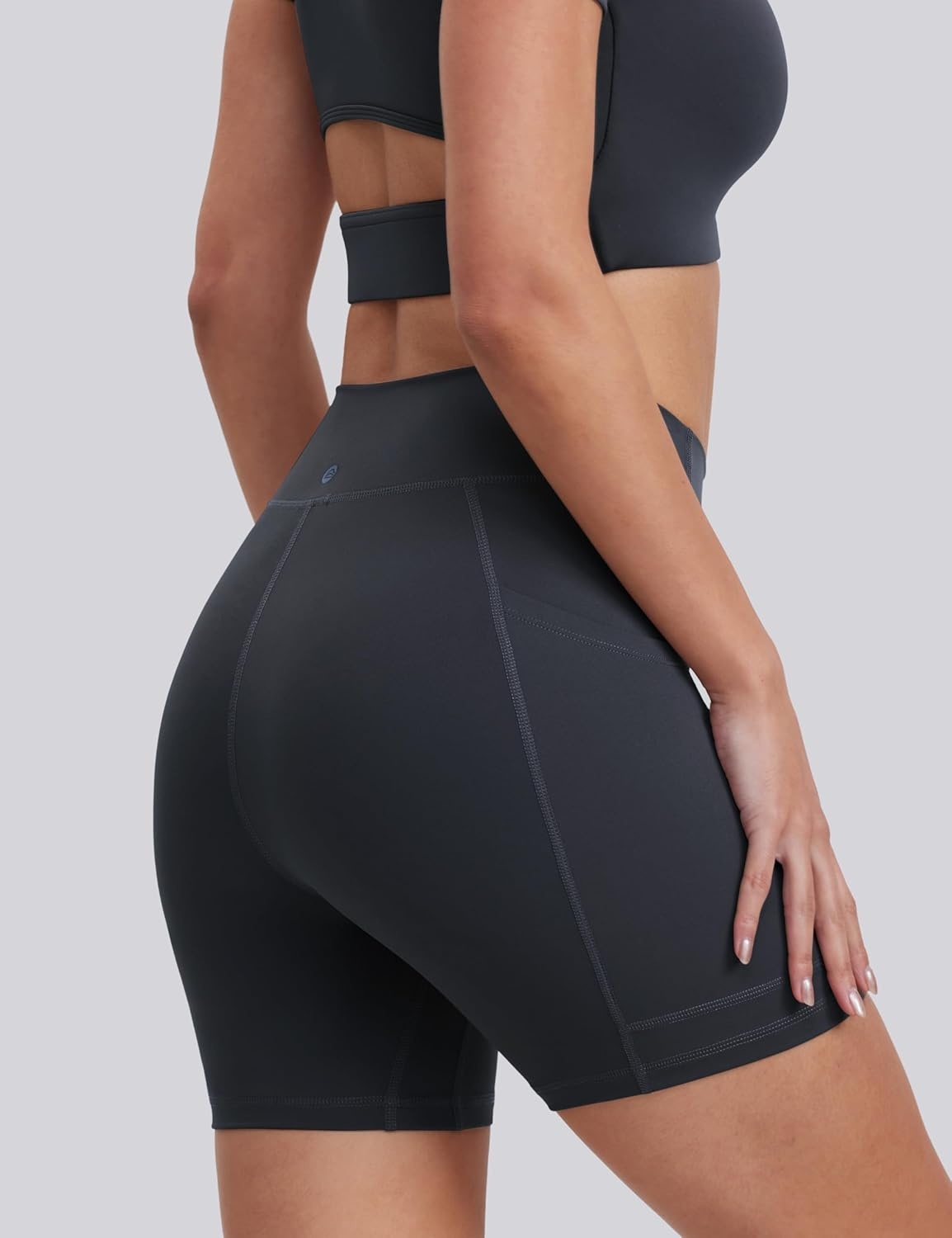 image:imageENERBLOOM Biker Shorts Women with Pockets 46810 Spandex Workout Shorts Lightweight for Summer Cycling Running Yoga GymDark Navy