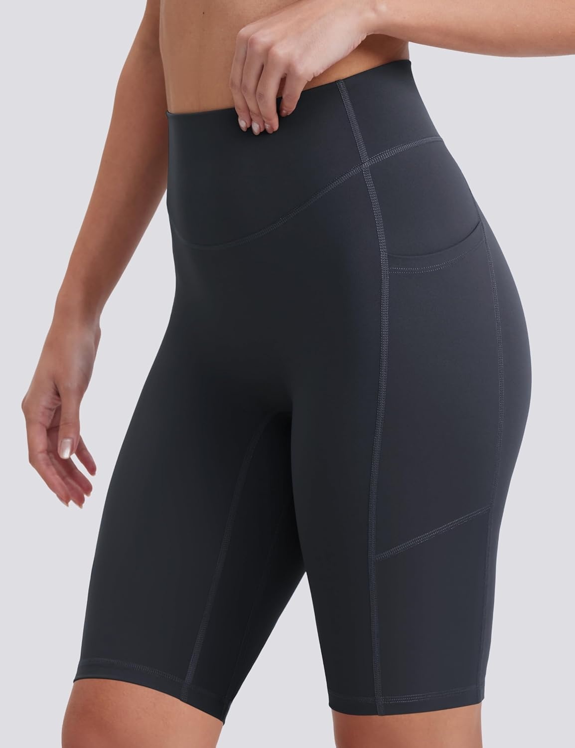 image:imageENERBLOOM Biker Shorts Women with Pockets 46810 Spandex Workout Shorts Lightweight for Summer Cycling Running Yoga GymDark Navy