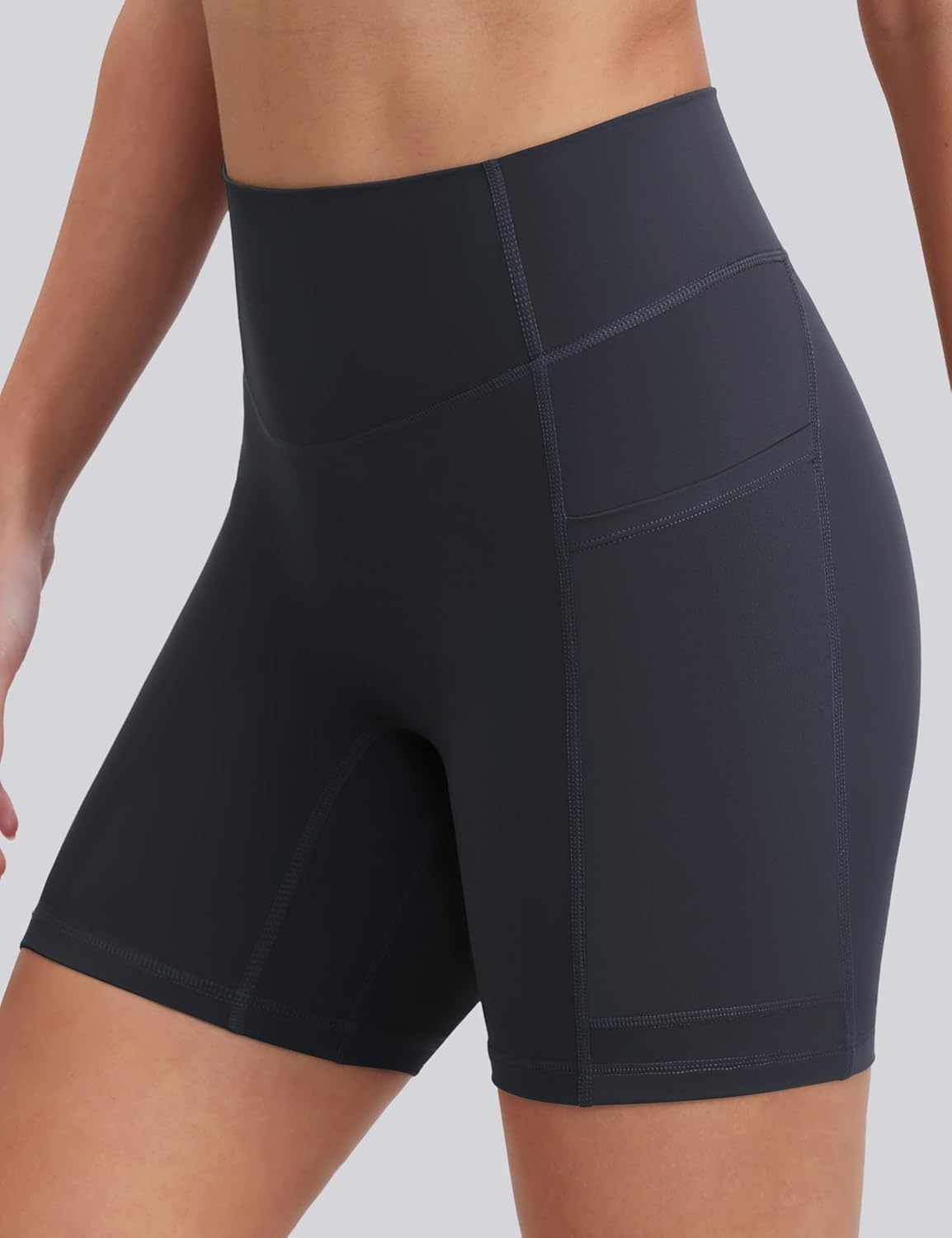 image:imageENERBLOOM Biker Shorts Women with Pockets 46810 Spandex Workout Shorts Lightweight for Summer Cycling Running Yoga GymDark Navy