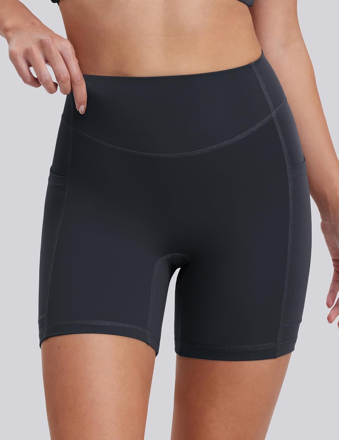 image:imageENERBLOOM Biker Shorts Women with Pockets 46810 Spandex Workout Shorts Lightweight for Summer Cycling Running Yoga GymDark Navy