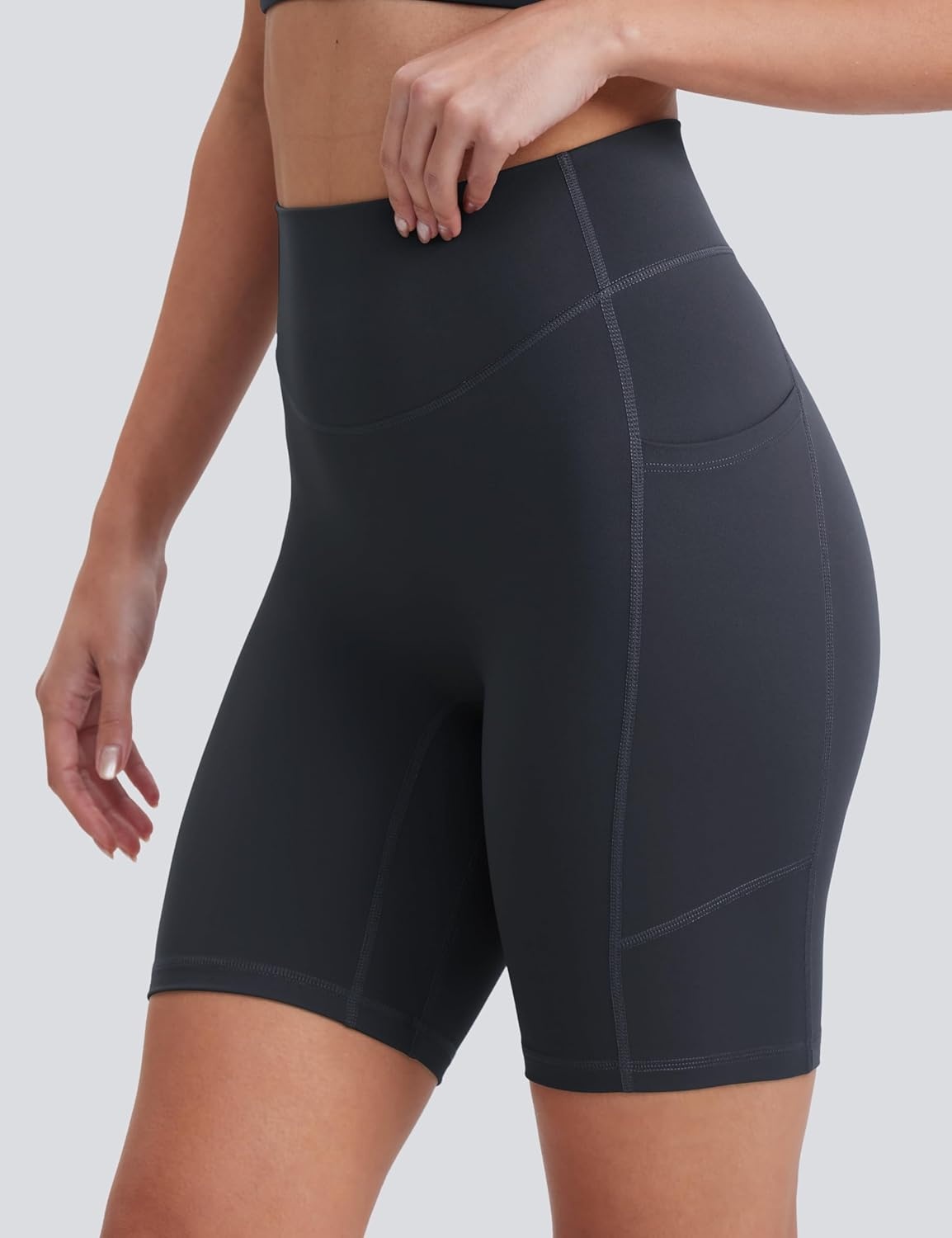 image:imageENERBLOOM Biker Shorts Women with Pockets 46810 Spandex Workout Shorts Lightweight for Summer Cycling Running Yoga GymDark Navy