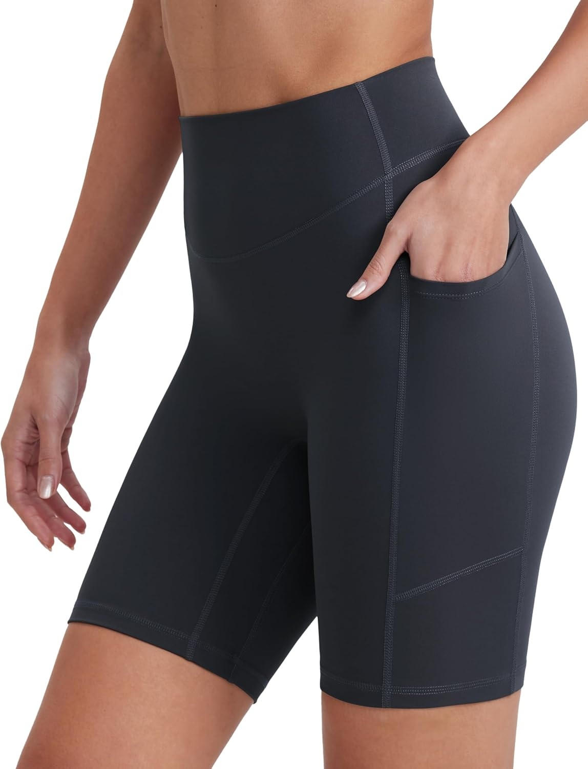 image:imageENERBLOOM Biker Shorts Women with Pockets 46810 Spandex Workout Shorts Lightweight for Summer Cycling Running Yoga GymDark Navy