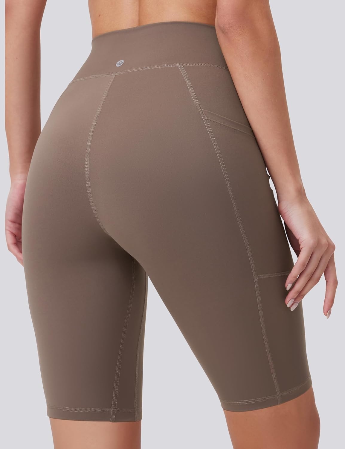 image:imageENERBLOOM Biker Shorts Women with Pockets 46810 Spandex Workout Shorts Lightweight for Summer Cycling Running Yoga GymMustang