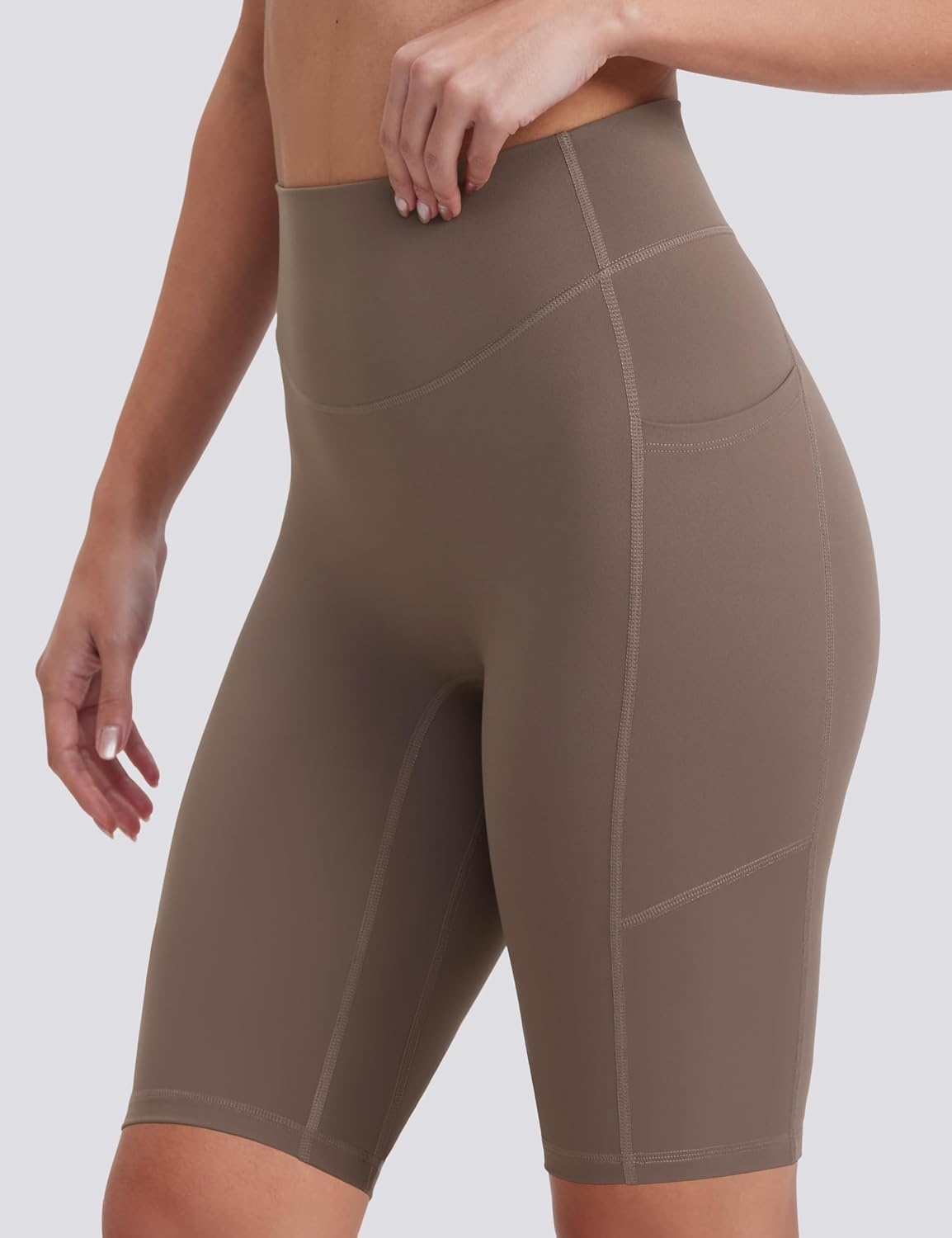 image:imageENERBLOOM Biker Shorts Women with Pockets 46810 Spandex Workout Shorts Lightweight for Summer Cycling Running Yoga GymMustang