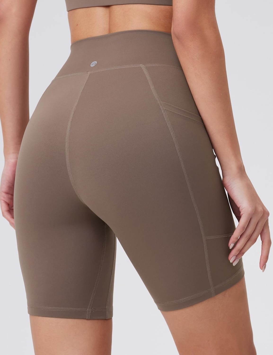image:imageENERBLOOM Biker Shorts Women with Pockets 46810 Spandex Workout Shorts Lightweight for Summer Cycling Running Yoga GymMustang