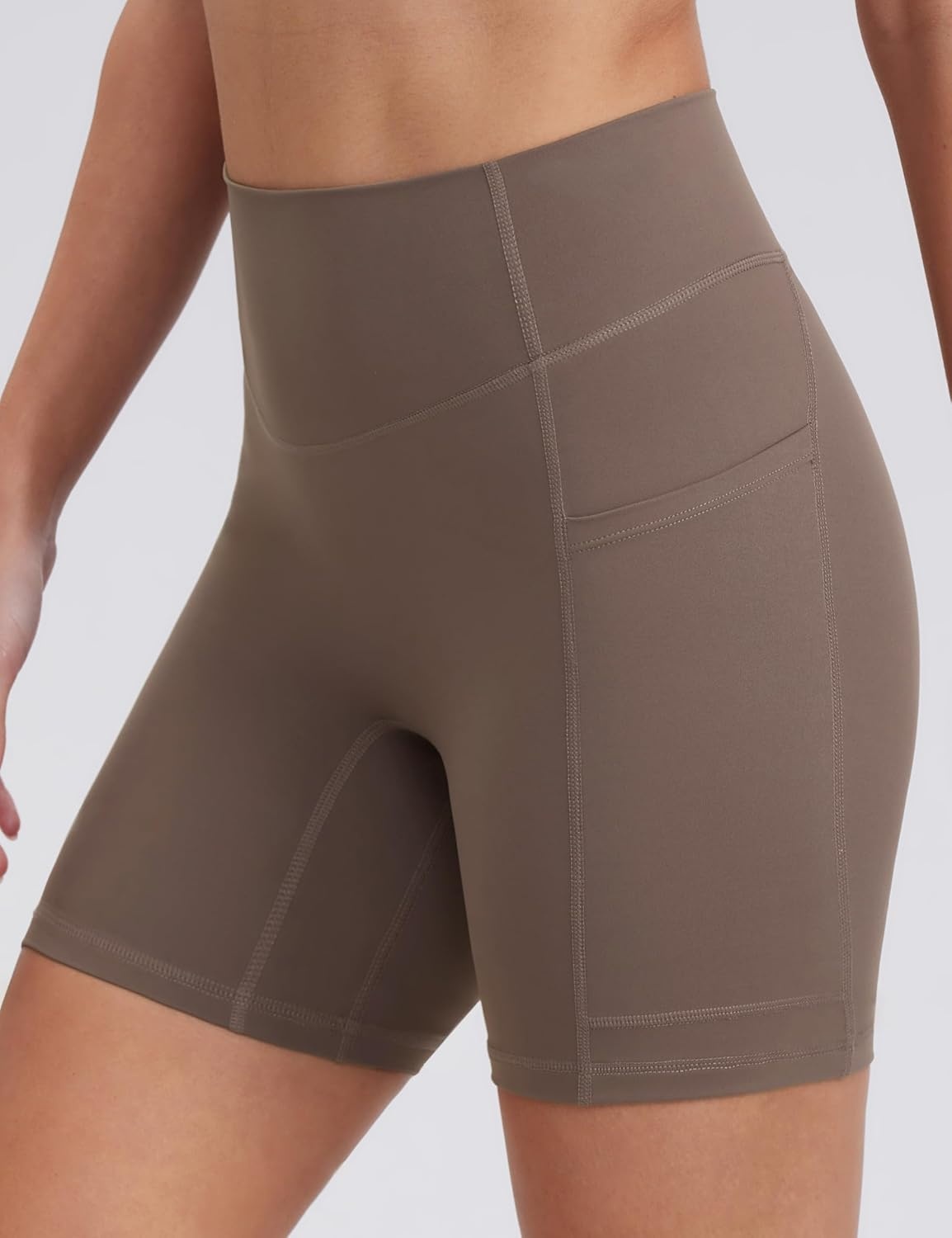 image:imageENERBLOOM Biker Shorts Women with Pockets 46810 Spandex Workout Shorts Lightweight for Summer Cycling Running Yoga GymMustang