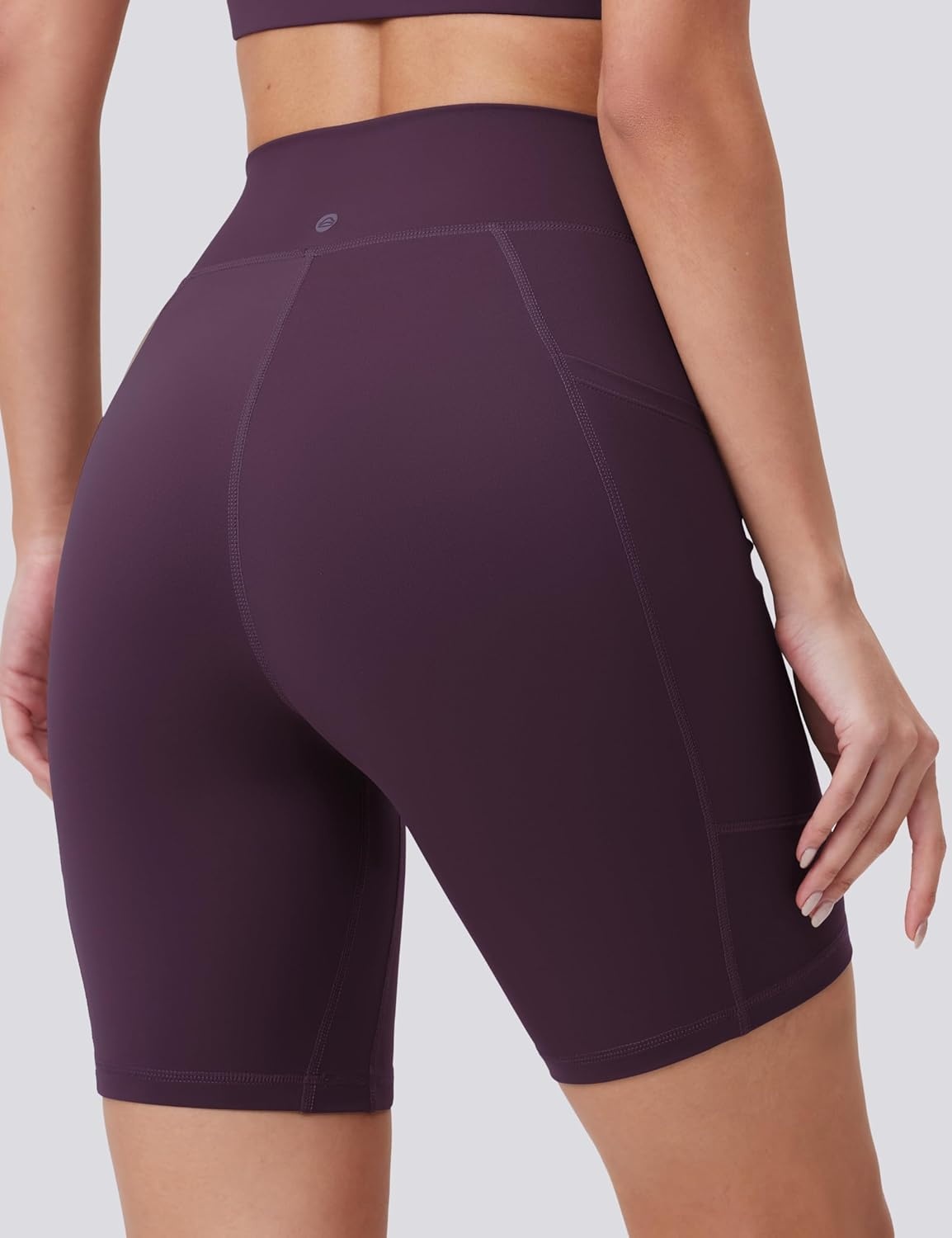image:imageENERBLOOM Biker Shorts Women with Pockets 46810 Spandex Workout Shorts Lightweight for Summer Cycling Running Yoga GymRich Purple