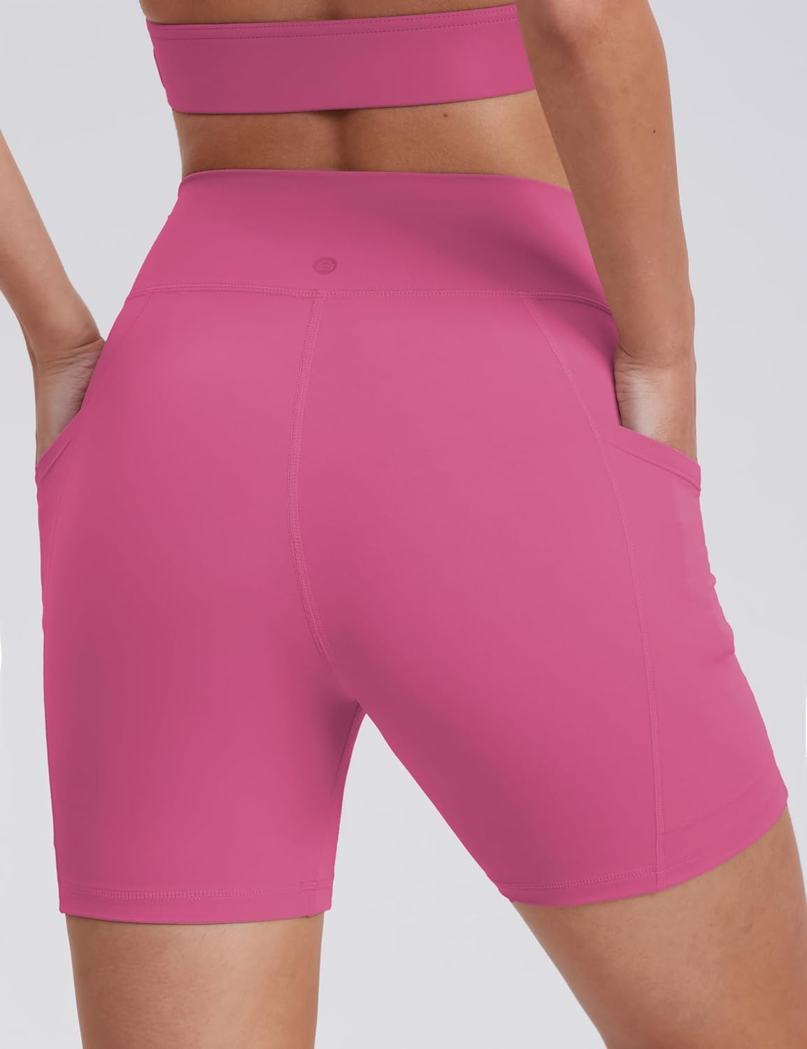 image:imageENERBLOOM Biker Shorts Women with Pockets 46810 Spandex Workout Shorts Lightweight for Summer Cycling Running Yoga GymSonic Pink