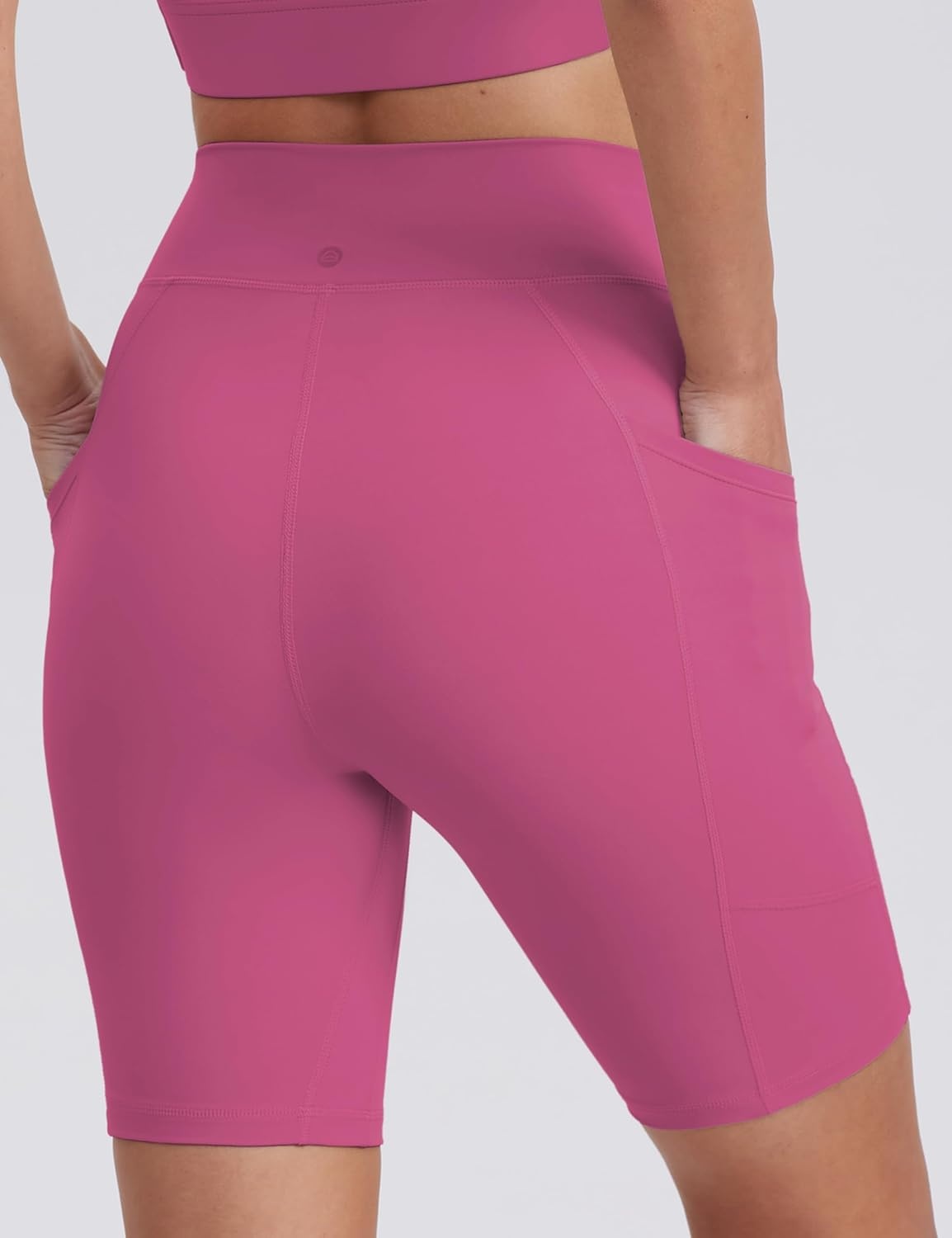image:imageENERBLOOM Biker Shorts Women with Pockets 46810 Spandex Workout Shorts Lightweight for Summer Cycling Running Yoga GymSonic Pink
