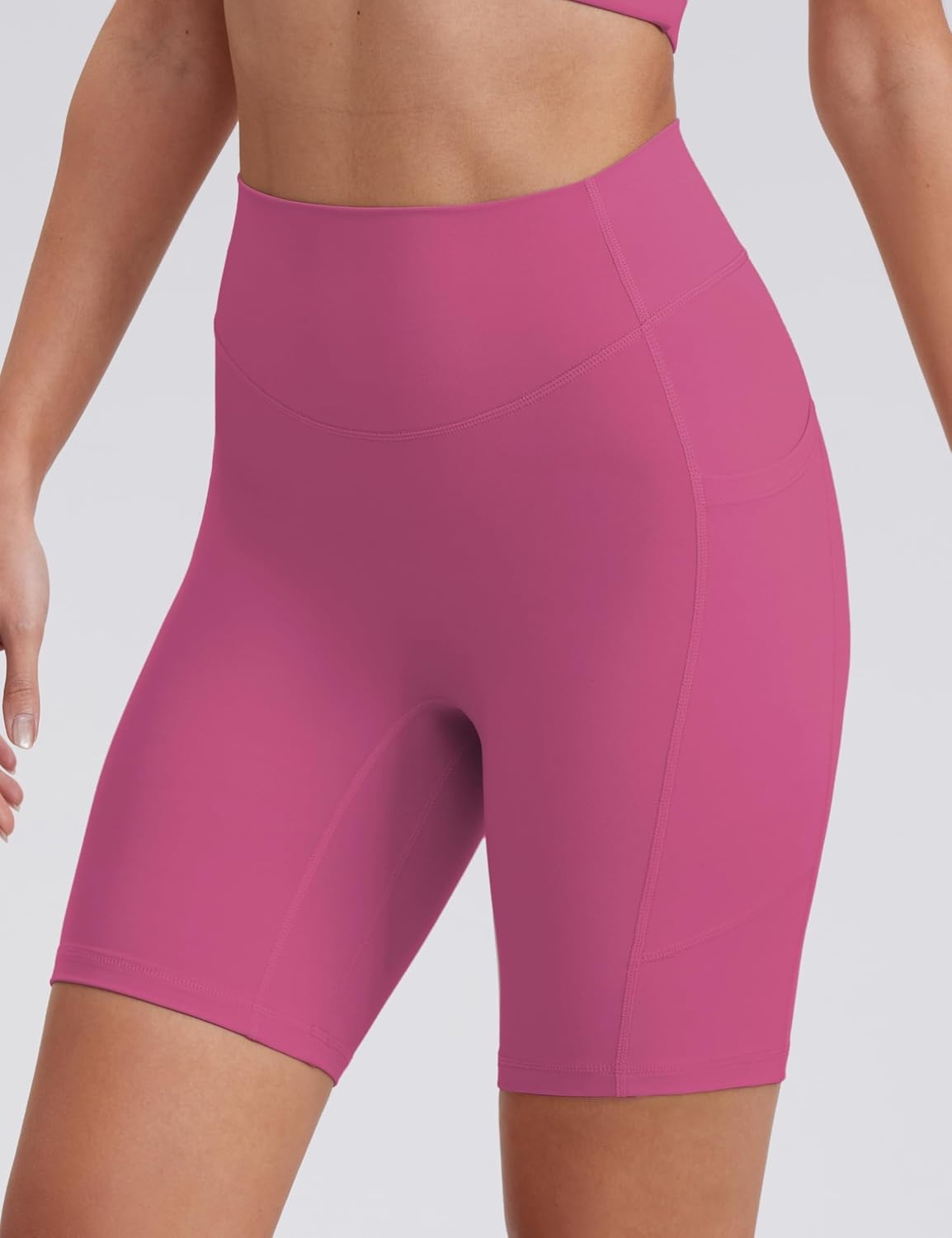 image:imageENERBLOOM Biker Shorts Women with Pockets 46810 Spandex Workout Shorts Lightweight for Summer Cycling Running Yoga GymSonic Pink