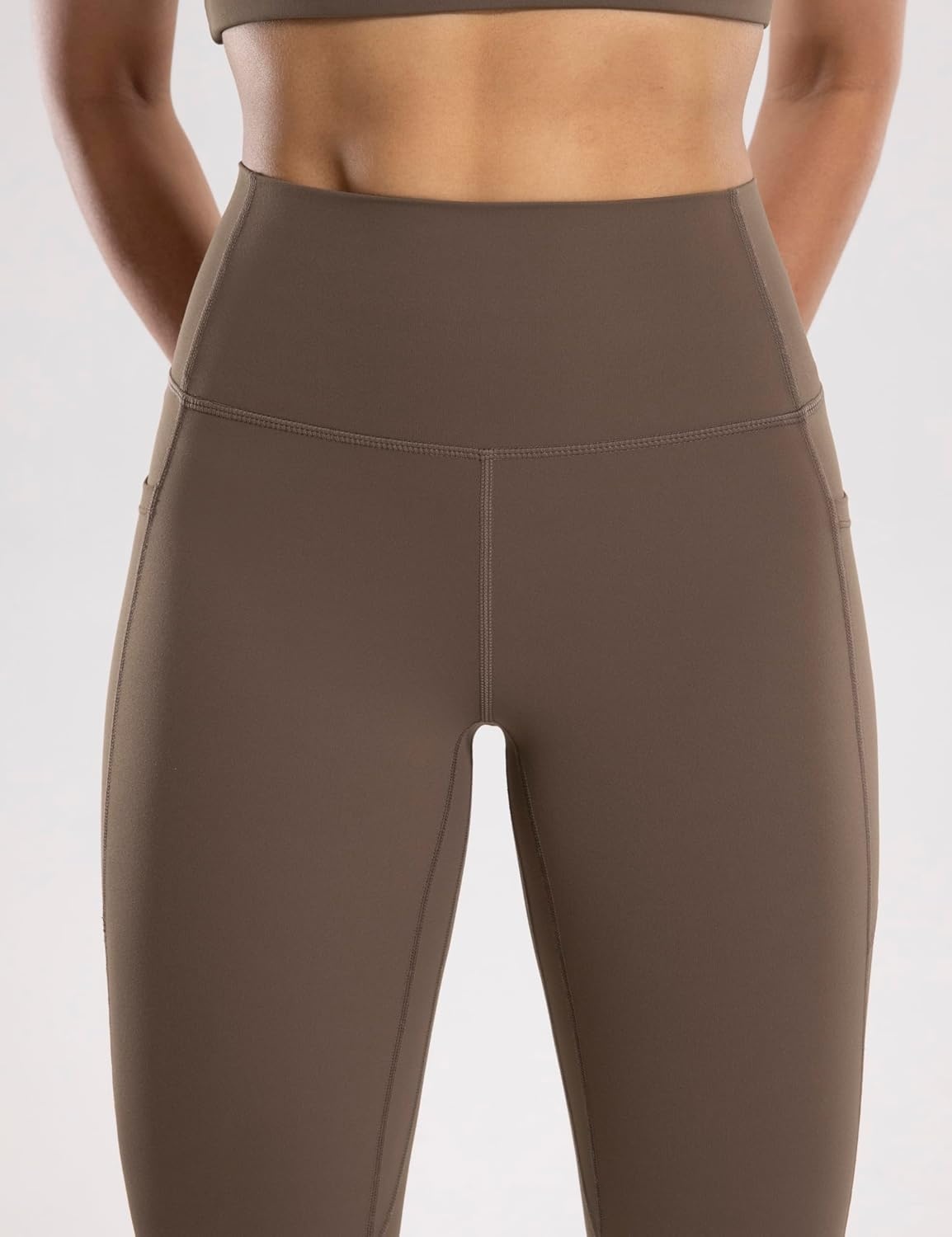 image:imageENERBLOOM Womens Workout Flare Yoga Pants with Pockets High Waisted Bootcut Leggings Tummy Control 30Coffee