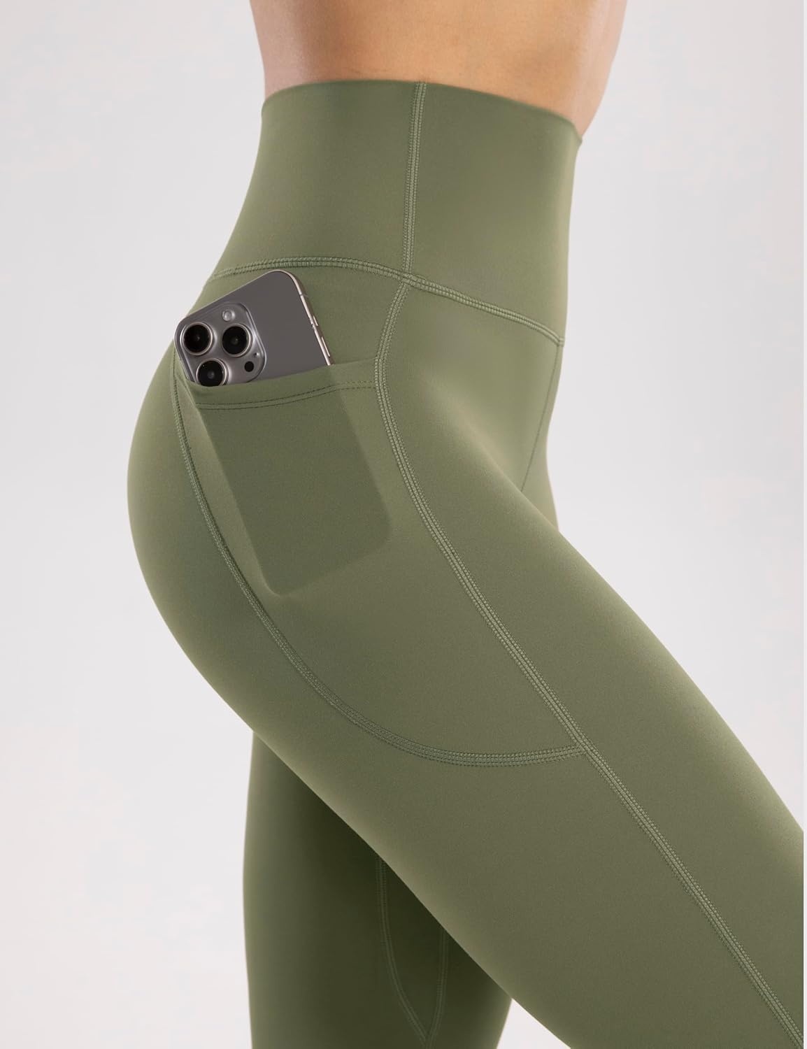 image:imageENERBLOOM Womens Workout Flare Yoga Pants with Pockets High Waisted Bootcut Leggings Tummy Control 30Green