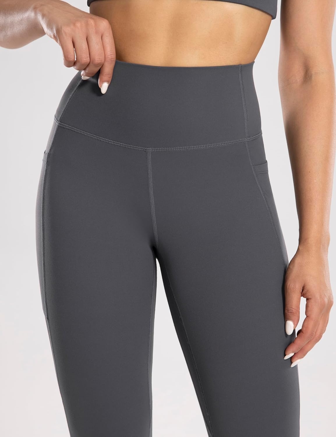 image:imageENERBLOOM Womens Workout Flare Yoga Pants with Pockets High Waisted Bootcut Leggings Tummy Control 30Grey