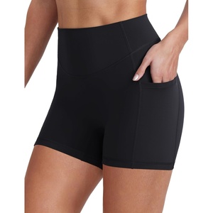 image:imageENERBLOOM Biker Shorts Women with Pockets 46810 Spandex Workout Shorts Lightweight for Summer Cycling Running Yoga GymBlack
