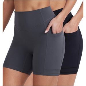 image:imageENERBLOOM Biker Shorts Women with Pockets 46810 Spandex Workout Shorts Lightweight for Summer Cycling Running Yoga GymBlackebony