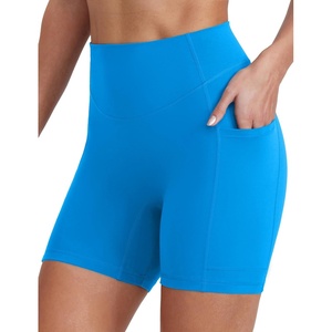 image:imageENERBLOOM Biker Shorts Women with Pockets 46810 Spandex Workout Shorts Lightweight for Summer Cycling Running Yoga GymClassic Blue