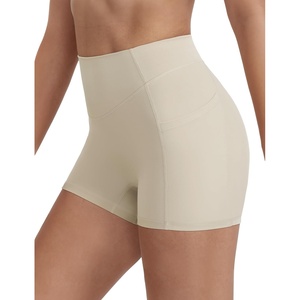 image:imageENERBLOOM Biker Shorts Women with Pockets 46810 Spandex Workout Shorts Lightweight for Summer Cycling Running Yoga GymLight Taupe