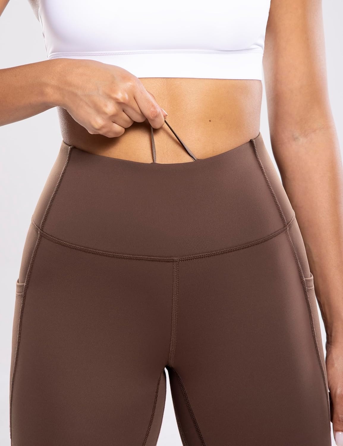 image:imageENERBLOOM Womens Fleece Lined Leggings with Pockets Thermal Winter Workout High Waist 28 Yoga Warm Pants Tight Full Length