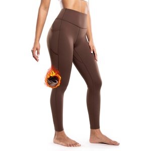 image:imageENERBLOOM Womens Fleece Lined Leggings with Pockets Thermal Winter Workout High Waist 28 Yoga Warm Pants Tight Full Length